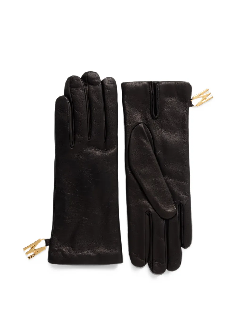 Moschino Leren handschoenen Zwart