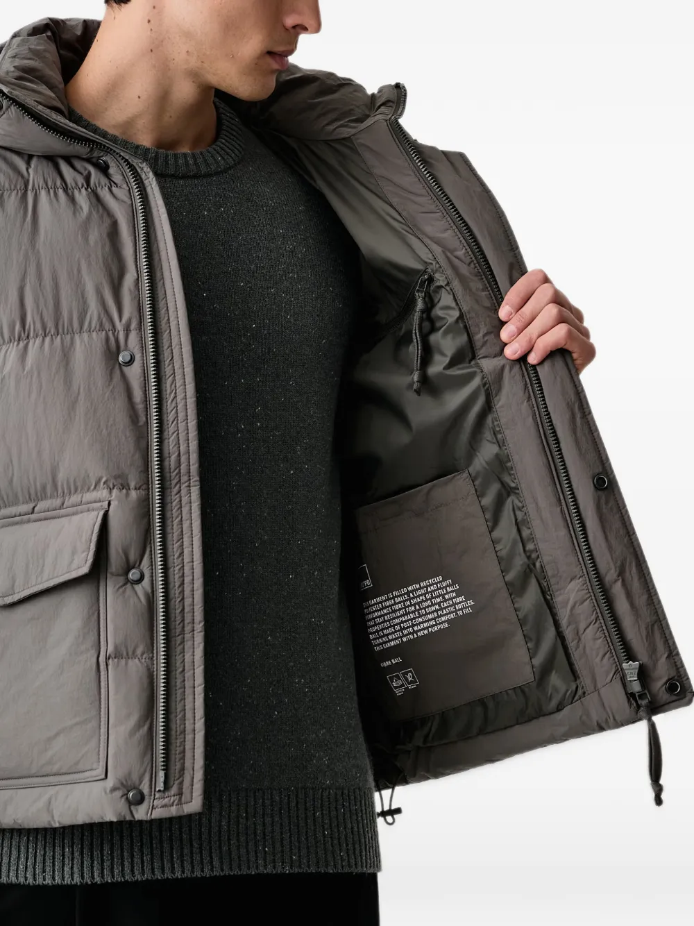 Marc O'Polo hooded padded jacket Groen