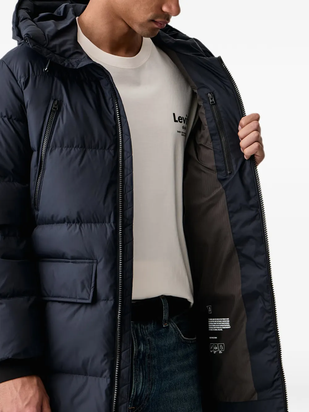 Marc O'Polo padded hooded jacket Blauw
