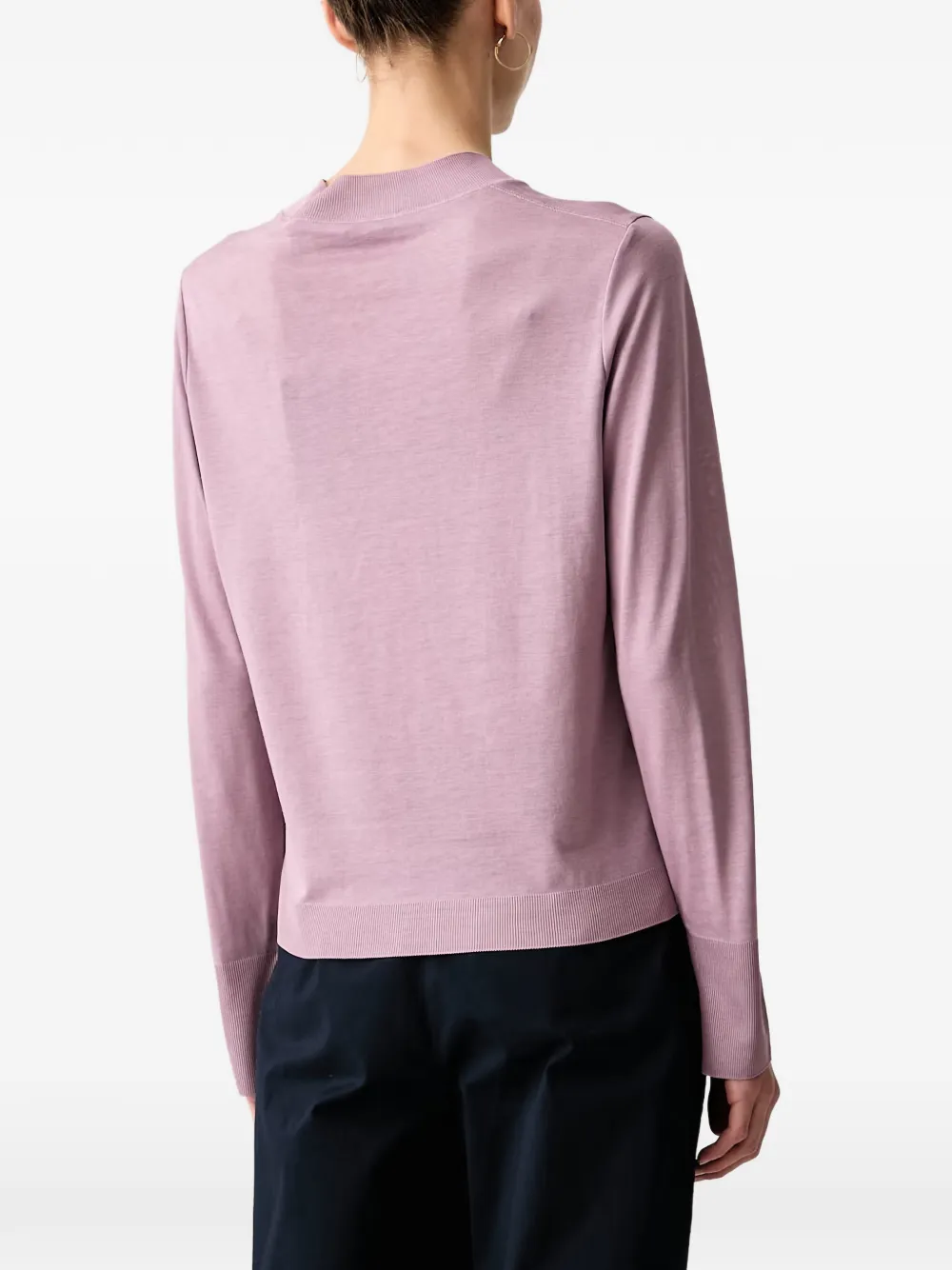 Marc O'Polo ribbed-trim mock-neck sweater Roze