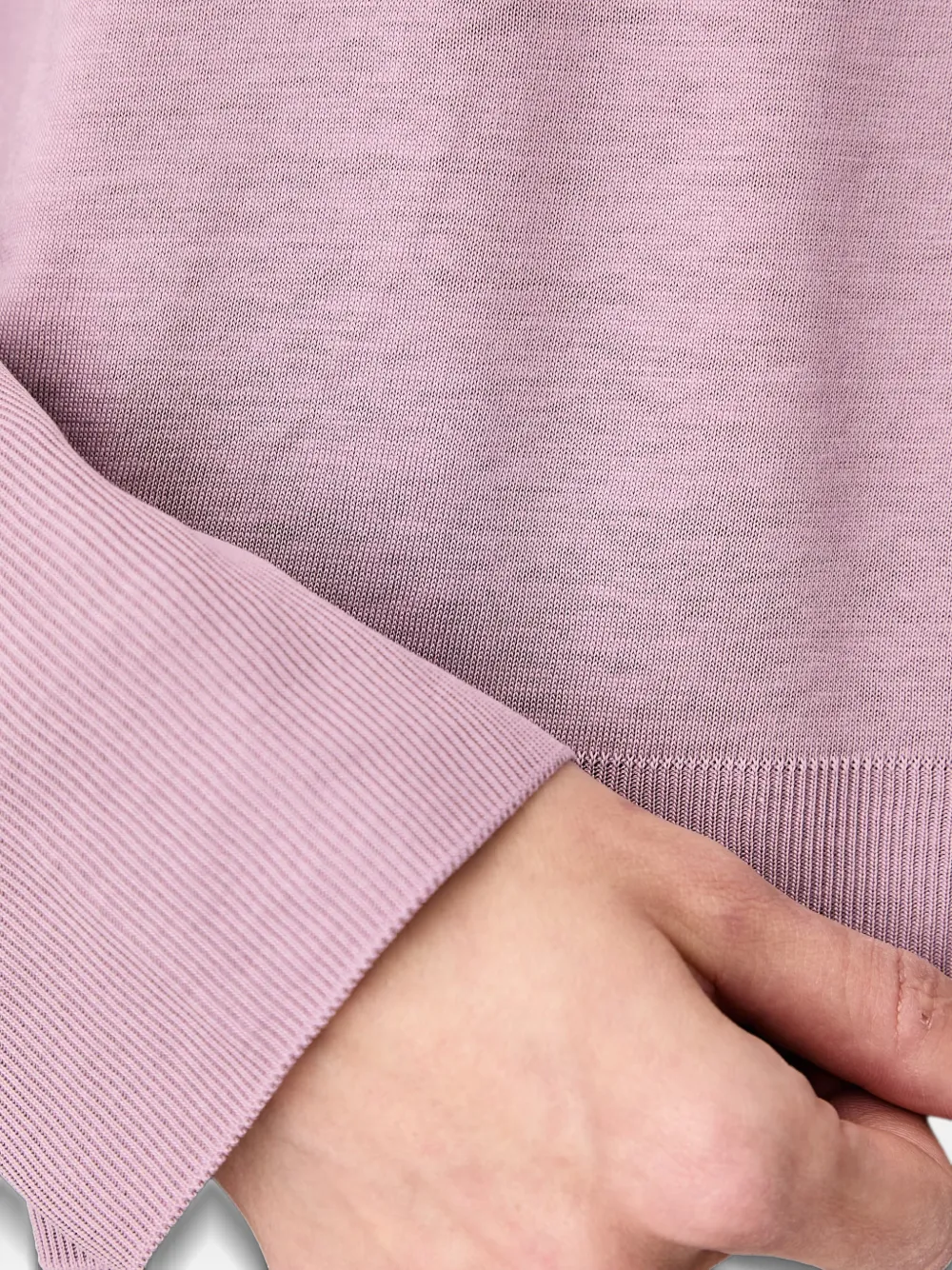 Marc O'Polo ribbed-trim mock-neck sweater Roze