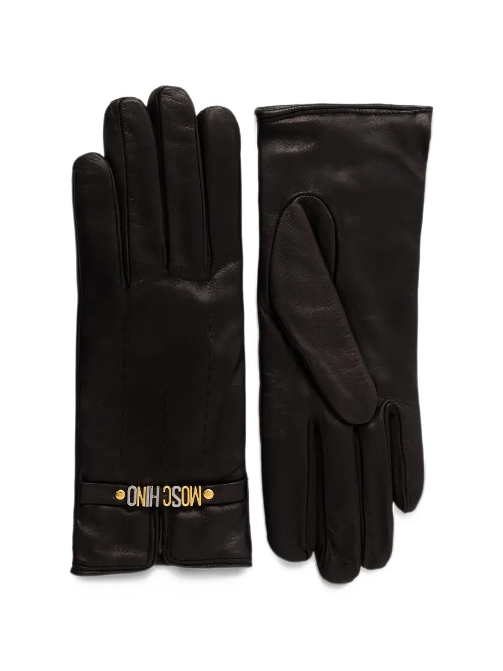 Moschino Leren handschoenen Zwart