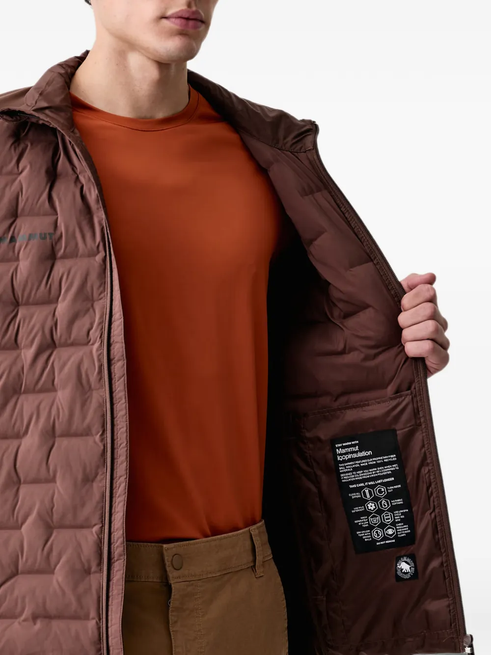 Mammut Sender gewatteerd trainingsjack Bruin