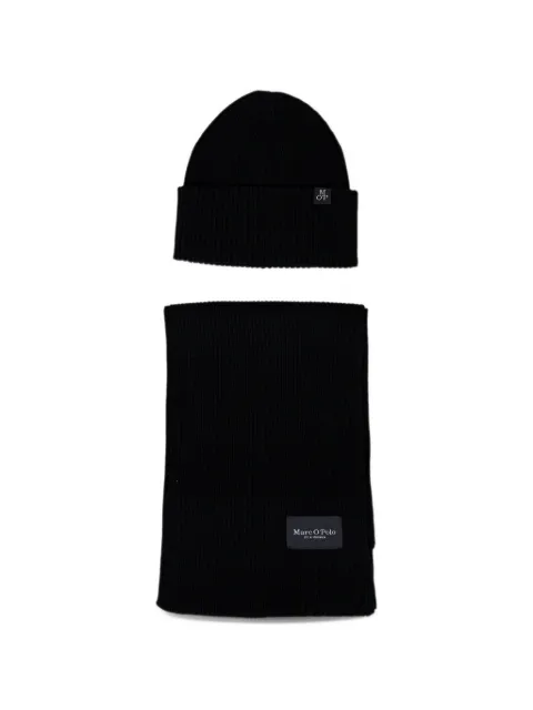 Marc O'Polo cotton beanie hat and scarf set