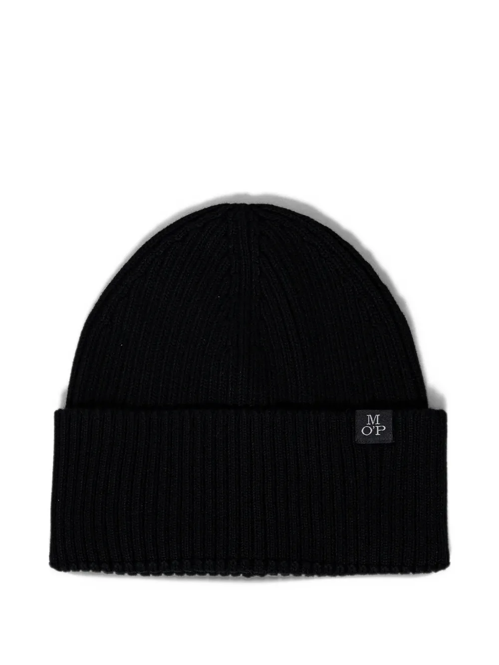 Marc O'Polo cotton beanie hat and scarf set Zwart