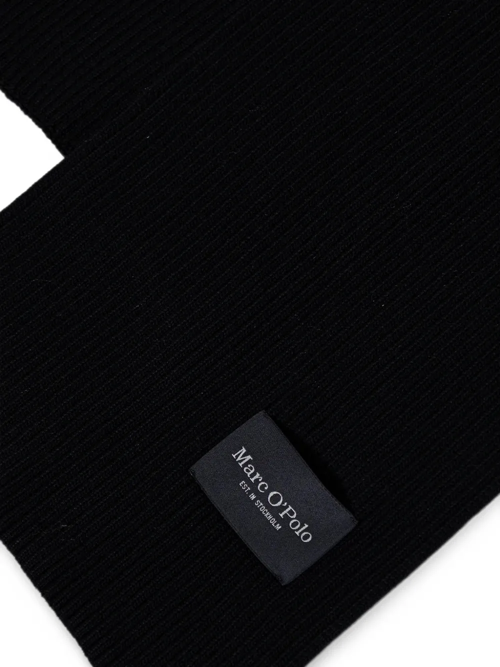 Marc O'Polo cotton beanie hat and scarf set Zwart