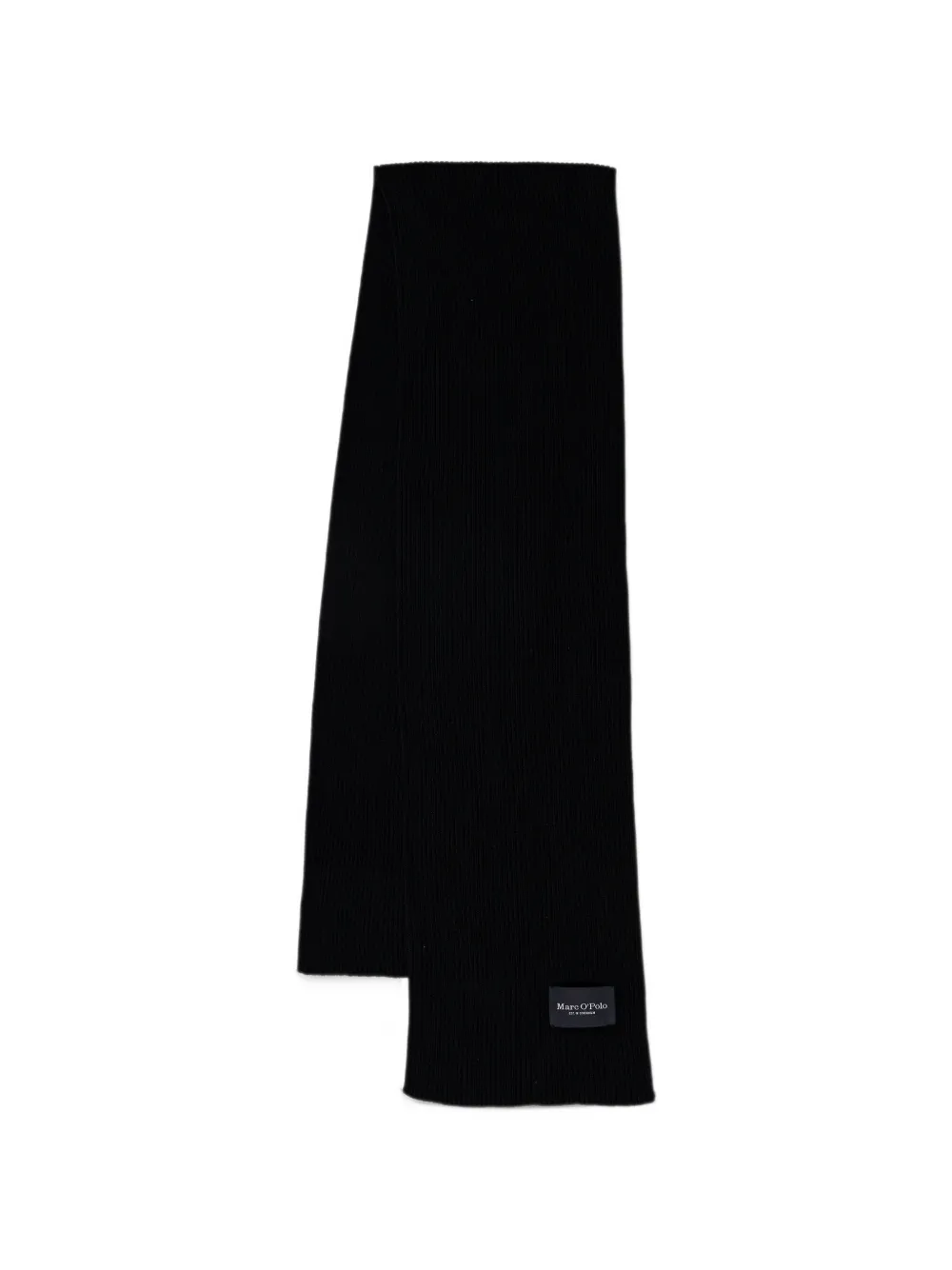 Marc O'Polo cotton beanie hat and scarf set Zwart