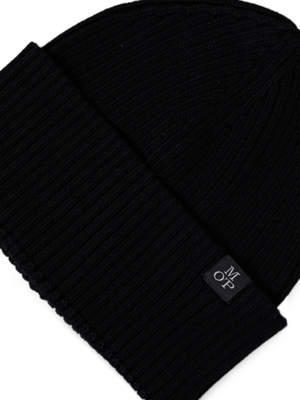 Marc O'Polo cotton beanie hat and scarf set Zwart
