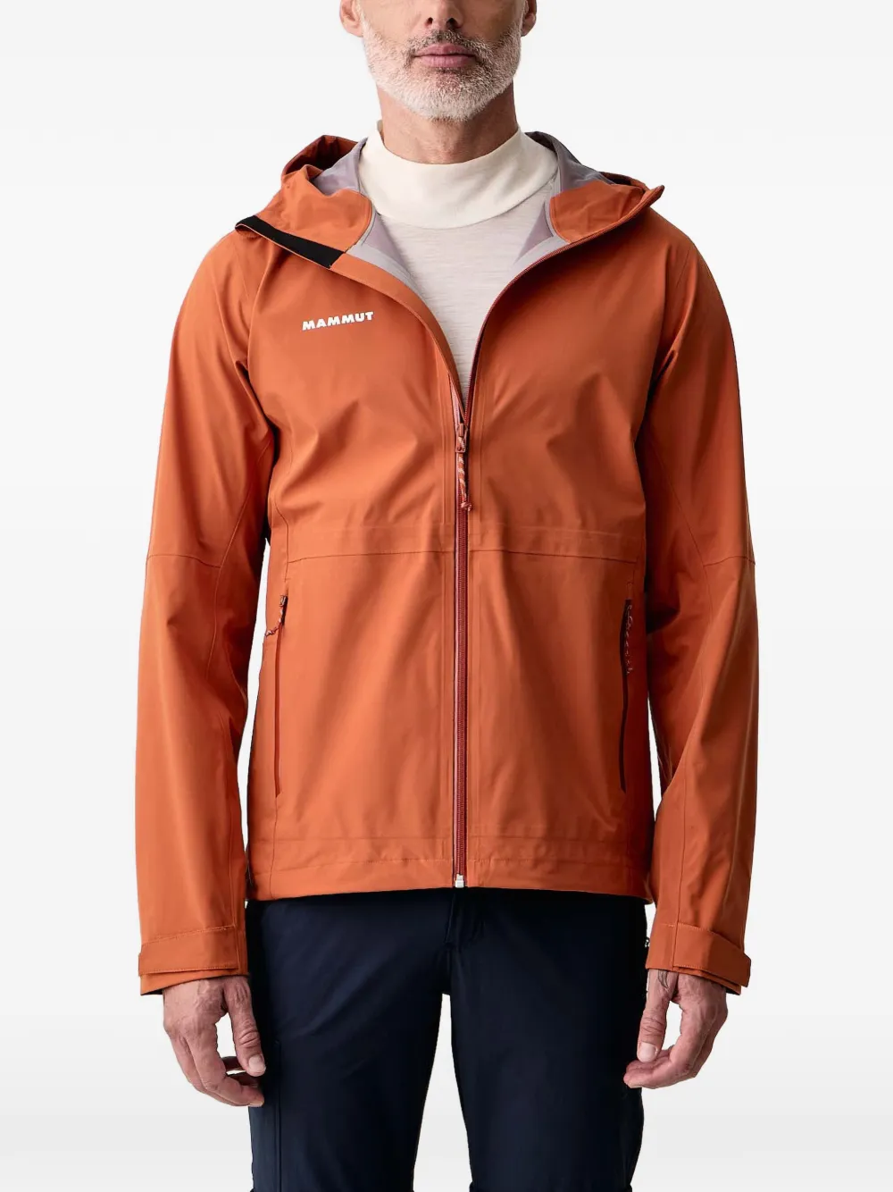 Mammut Linard Guide HS logo-print hooded jacket Oranje