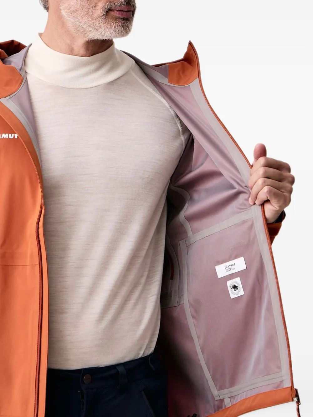 Mammut Linard Guide HS logo-print hooded jacket Oranje
