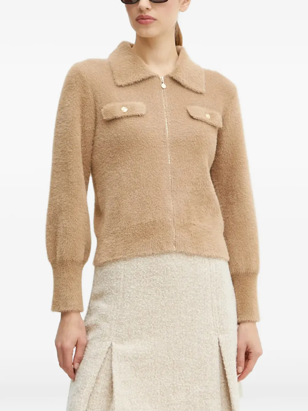 Morgan zip-up cardigan - Toni neutri