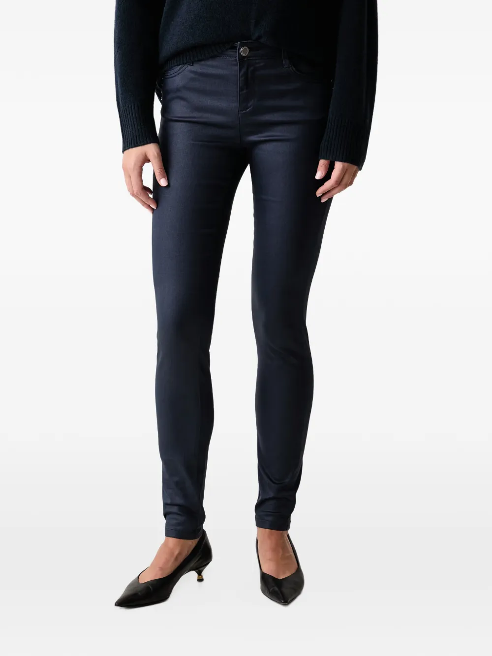 Morgan stud-embellished skinny trousers - Blu