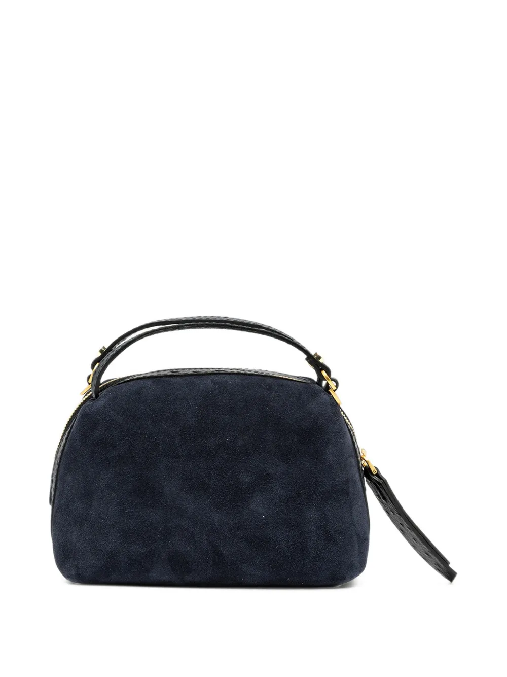 GIANNI CHIARINI small Alifa suede ostrich-effect tote bag Blauw