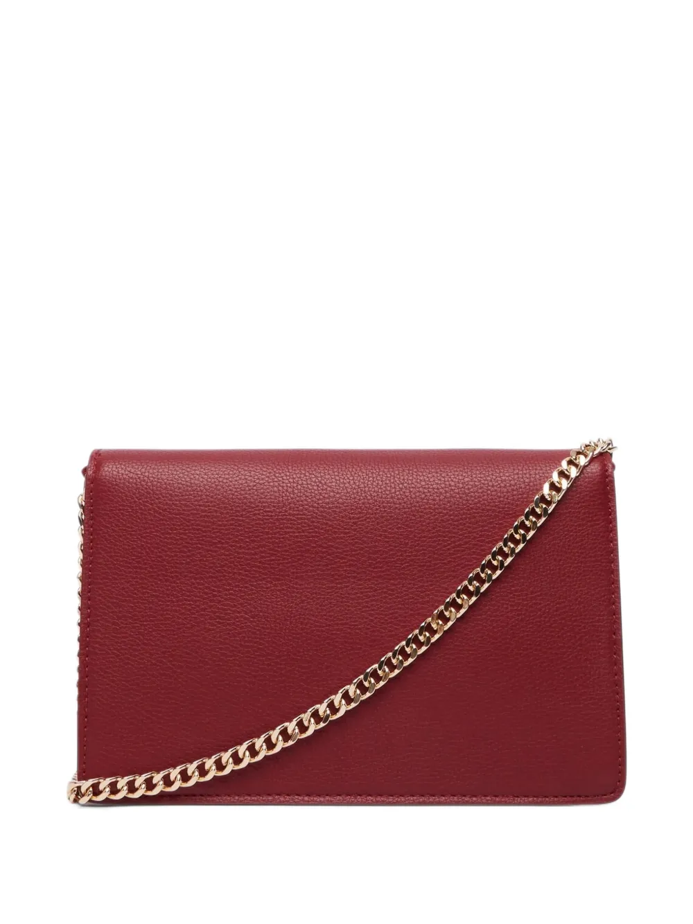 LIU JO small logo-plaque pebbled-effect crossbody bag Rood