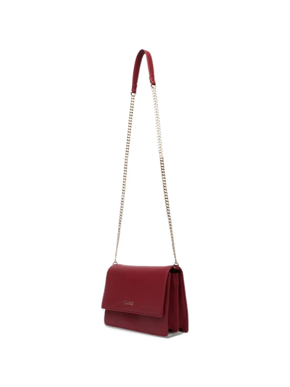 LIU JO small logo-plaque pebbled-effect crossbody bag Rood