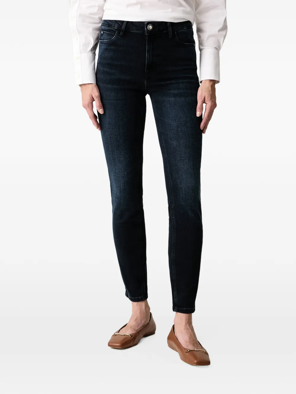 GUESS USA logo-plaque skinny-cut jeans - Blu