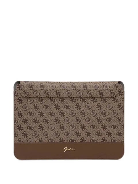 GUESS USA monogram-print logo-plaque laptop sleeve bag