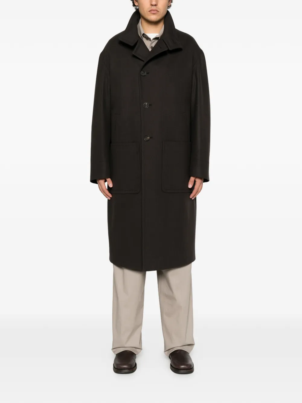 Hevo Savelletri button-up coat Bruin
