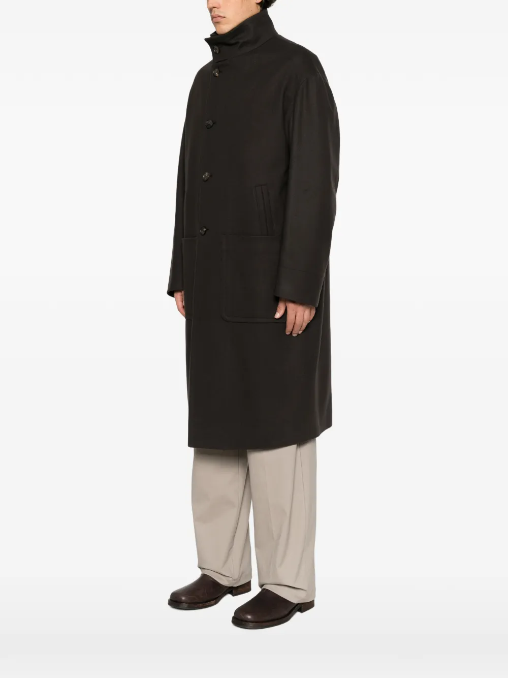 Hevo Savelletri button-up coat Bruin