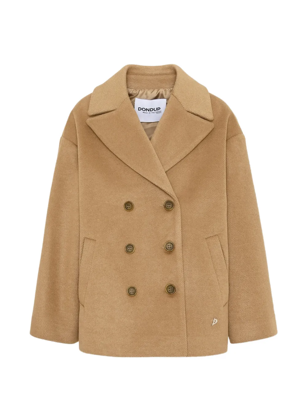 DONDUP KIDS notched-lapel double-breasted coat Beige