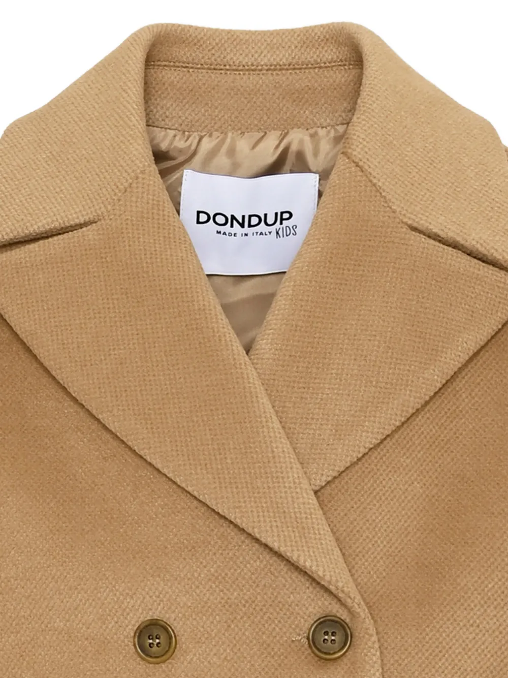 DONDUP KIDS Jas met dubbele rij knopen en gekerfde revers Beige