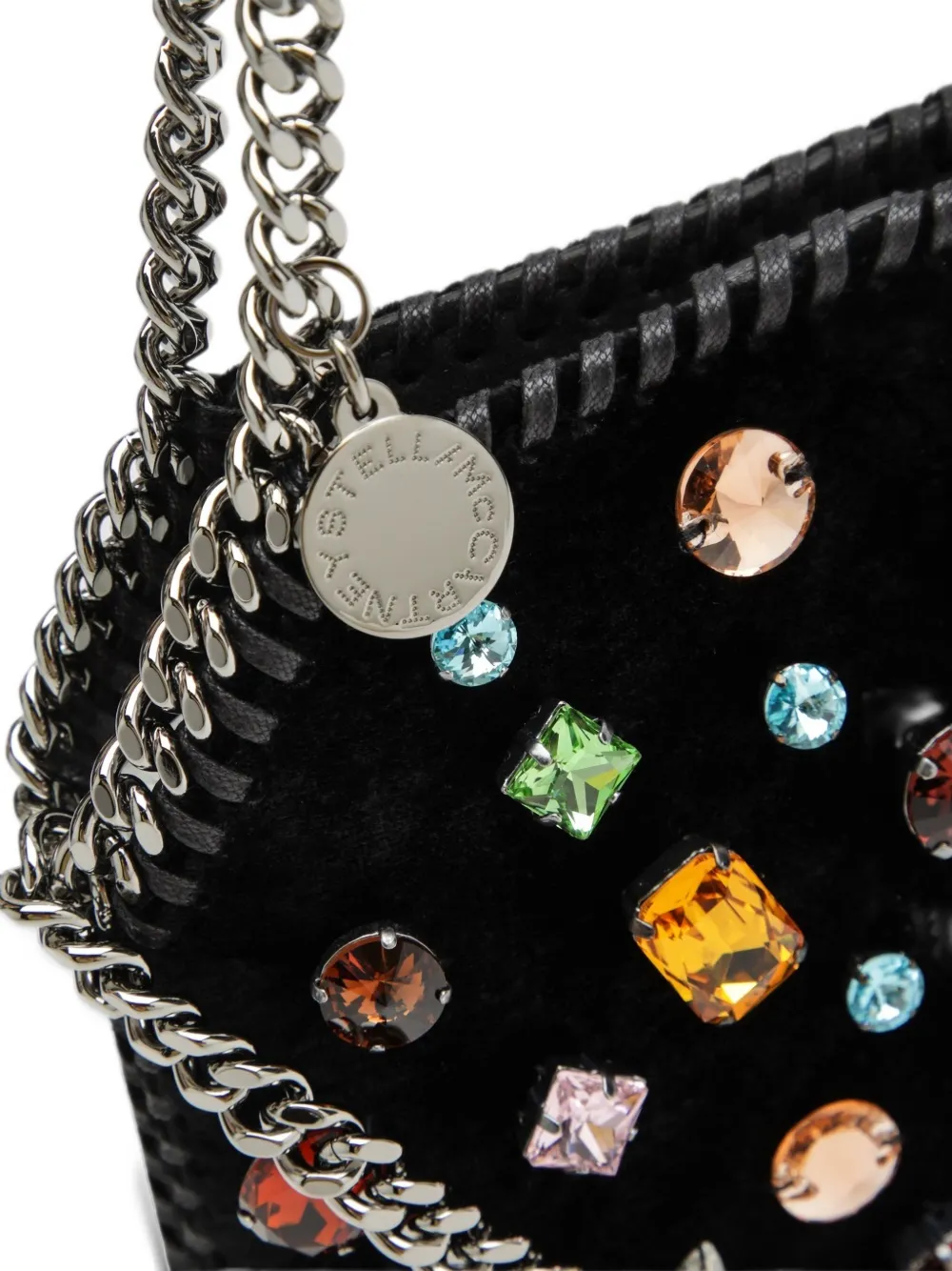 Stella McCartney Falabella crystal-embellished shoulder bag Zwart