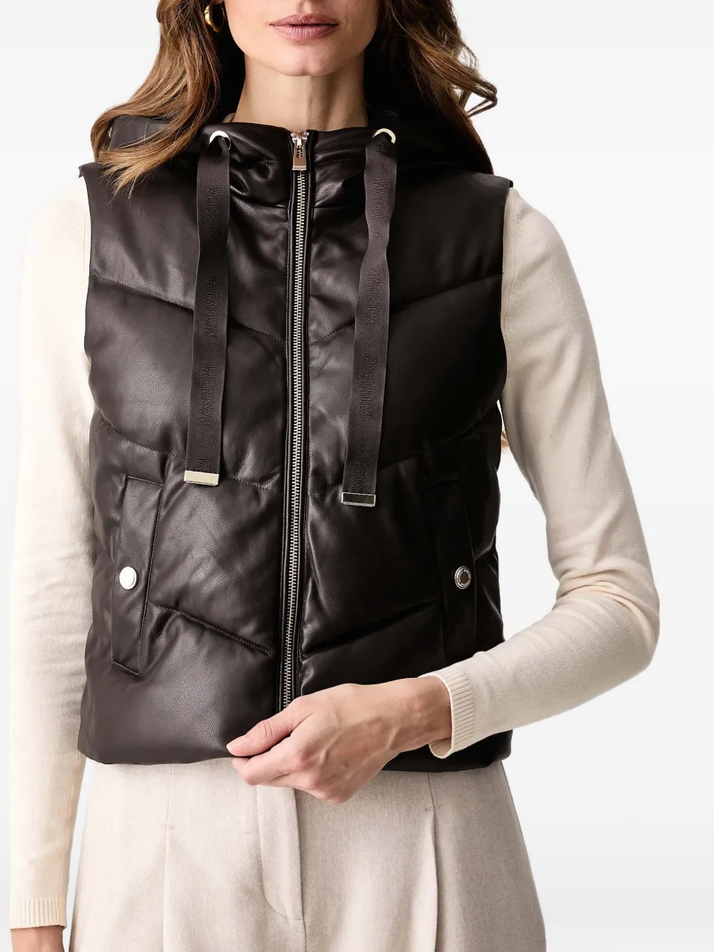 Morgan Bodywarmer met capuchon Bruin