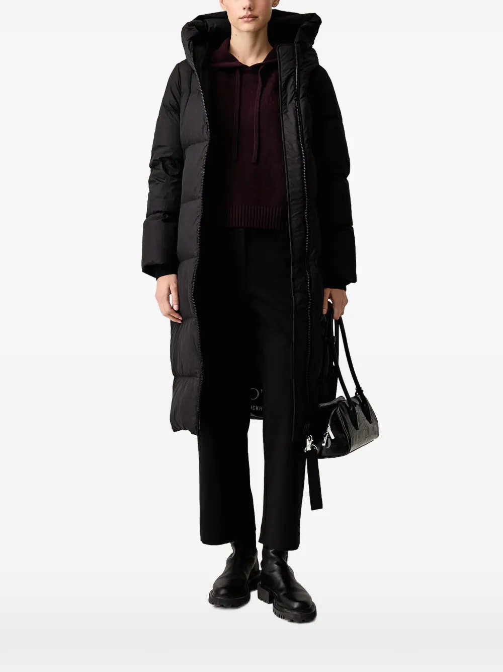 Marc O'Polo hooded quilted coat Zwart