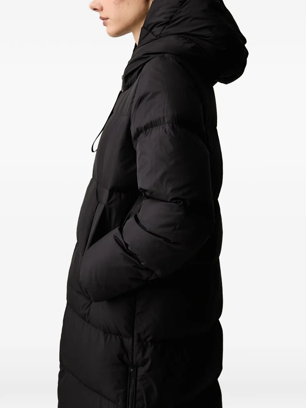 Marc O'Polo hooded quilted coat Zwart