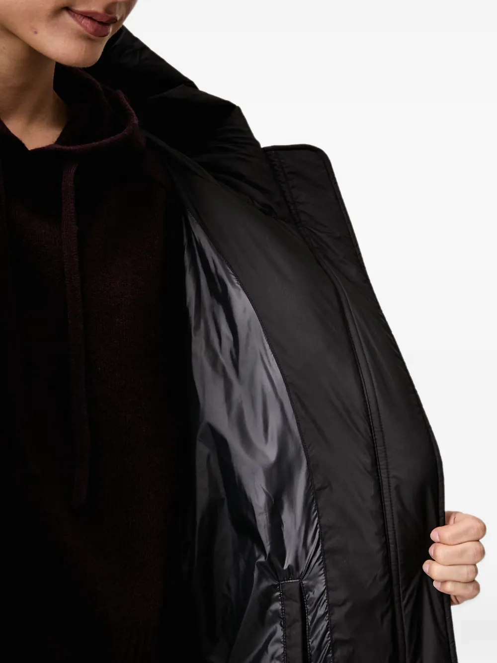 Marc O'Polo hooded quilted coat Zwart
