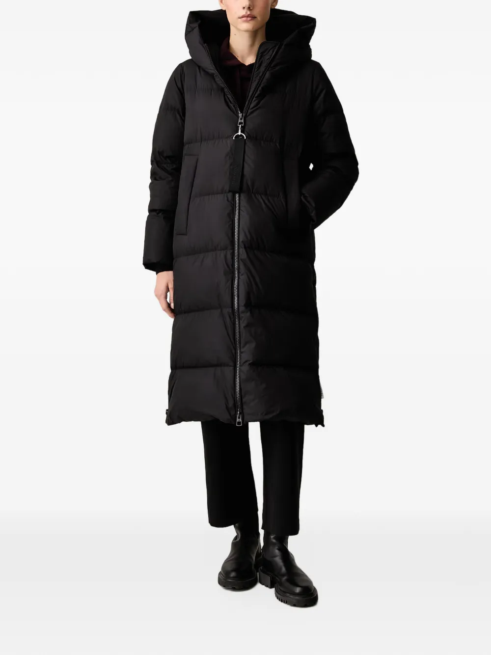 Marc O'Polo hooded quilted coat Zwart