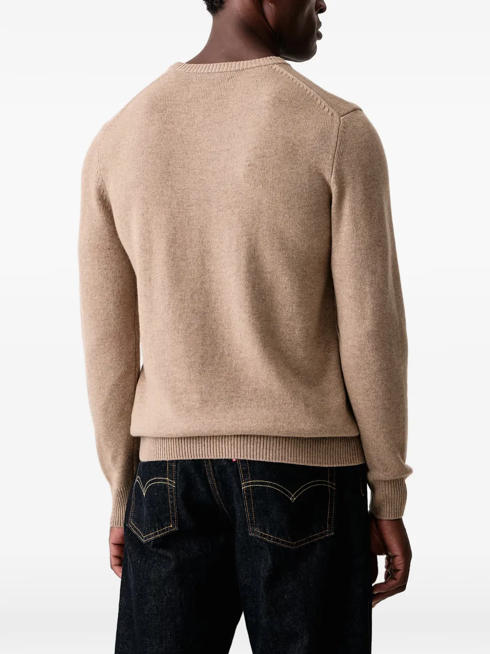 MC2 Saint Barth Heron crew-neck knit sweater Beige