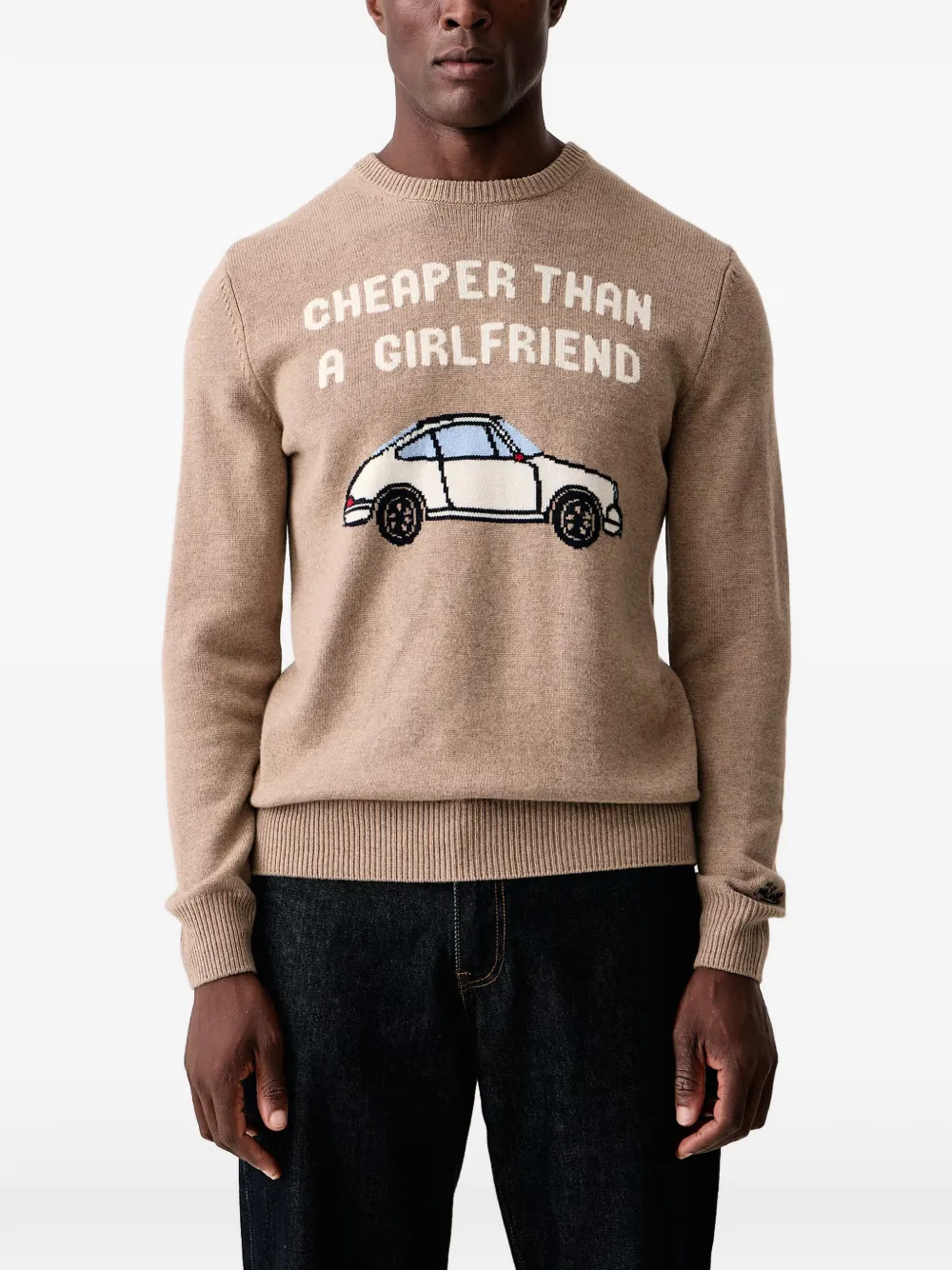 MC2 Saint Barth Heron crew-neck knit sweater Beige