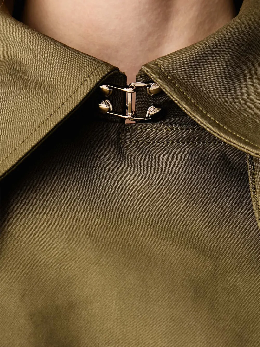 Morgan Getailleerde Gladia trenchcoat met ceintuur Groen