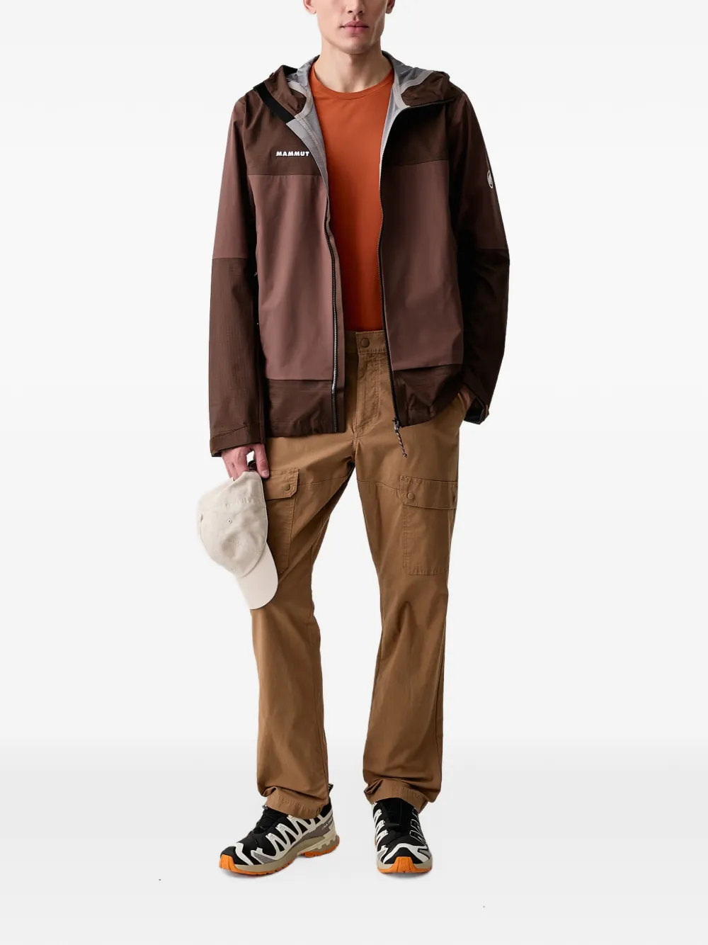 Mammut Ducan jack met capuchon en vlakken Bruin
