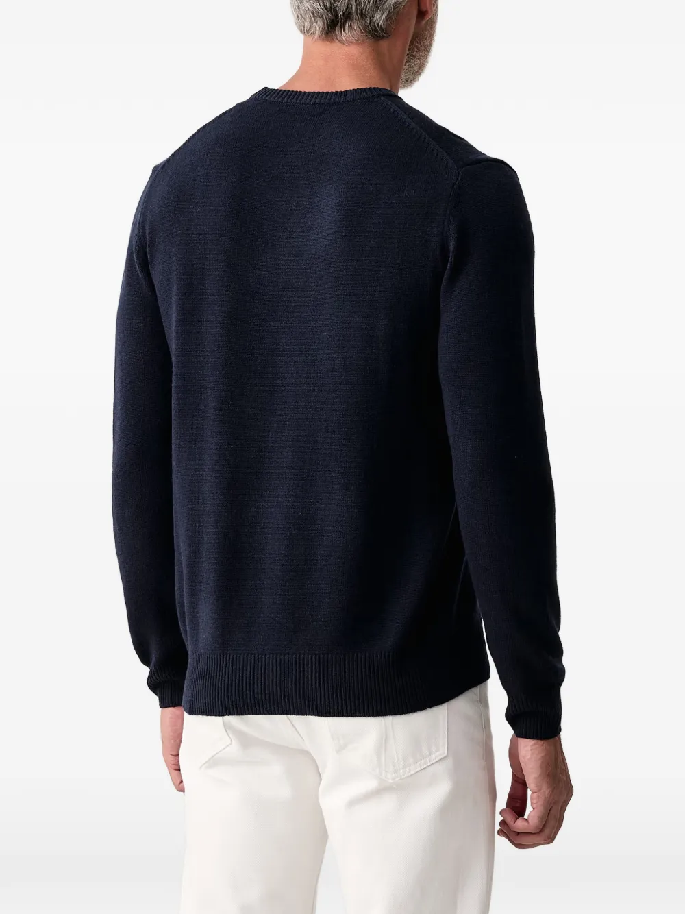MC2 Saint Barth Navy blue Heron crew-neck knit sweater Blauw