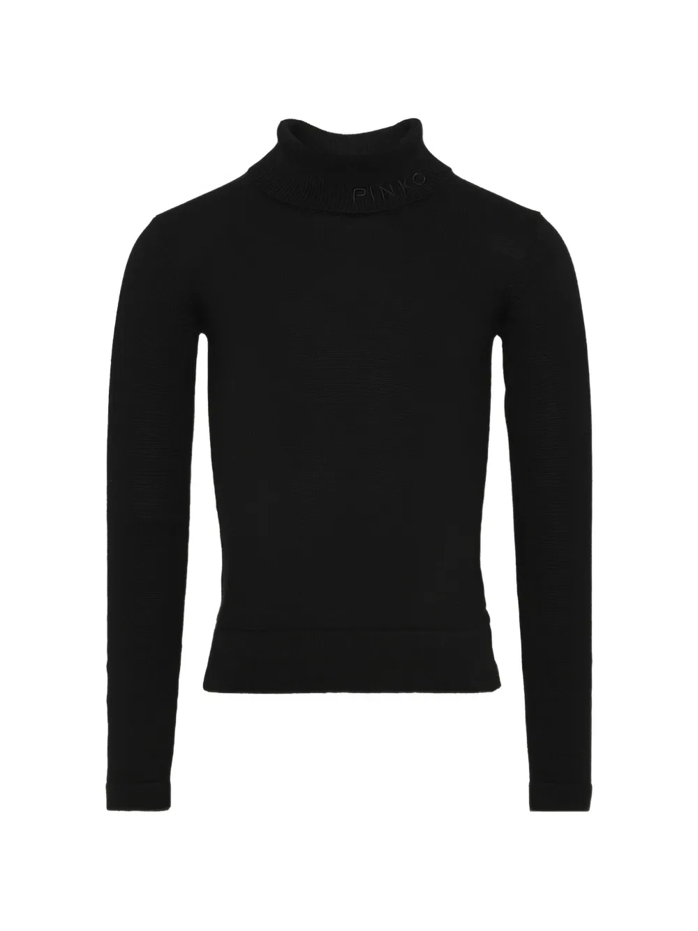 Pinko Kids logo-embroidered turtleneck sweater Zwart