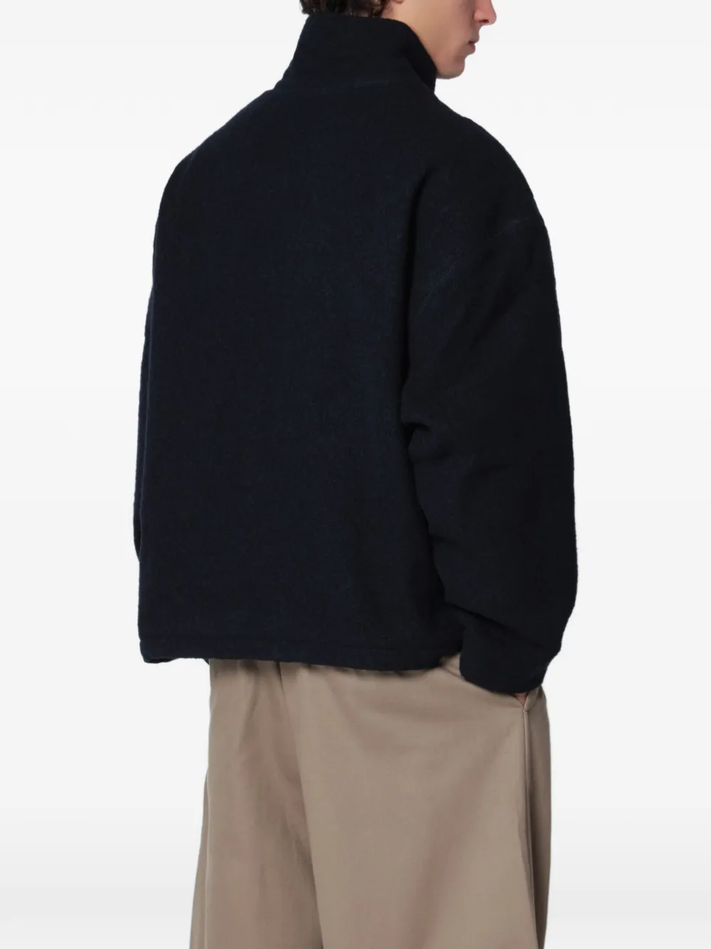 YMC Aaron oversized sportjack met rits Blauw