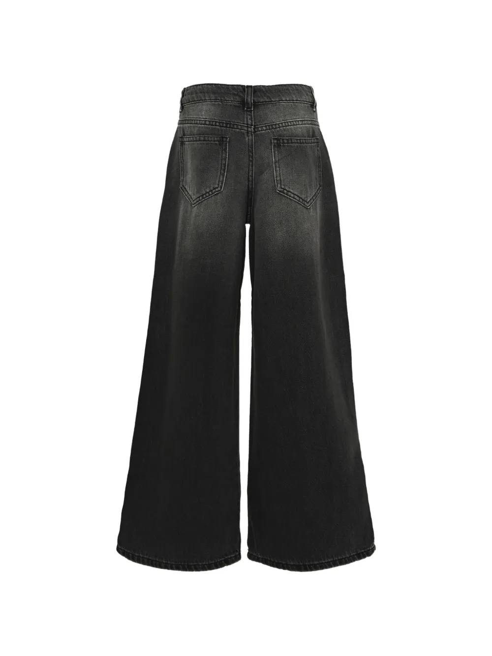 Pinko Kids logo-embellished wide-leg jeans Zwart