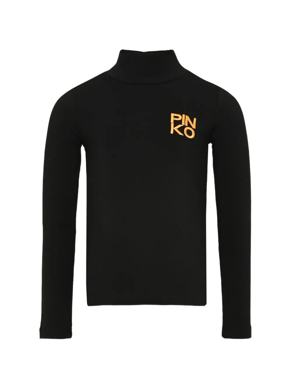 Pinko Kids logo-embroidered high-neck sweater - Nero
