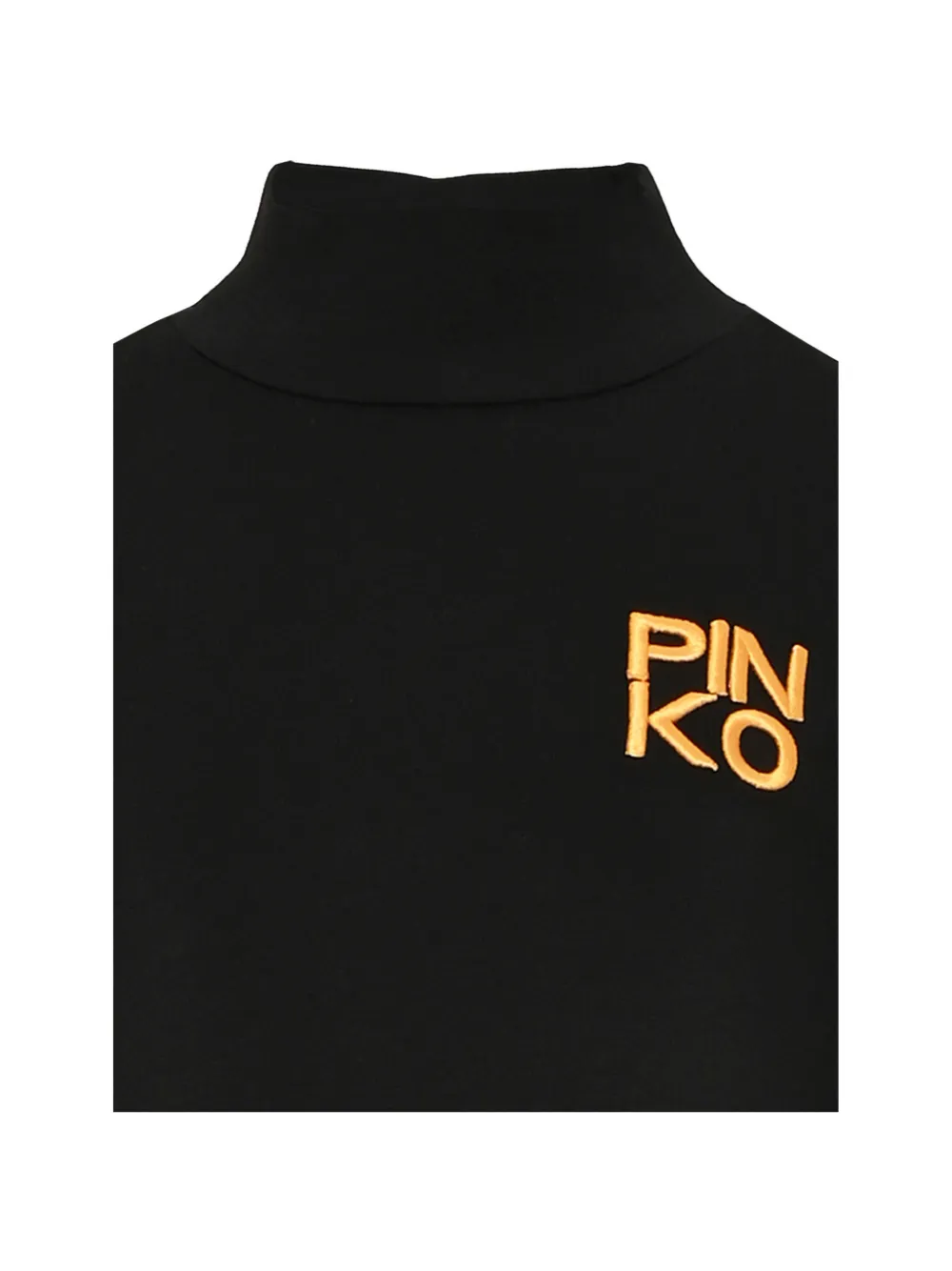 Pinko Kids Sweater met geborduurd logo en hoge hals Zwart