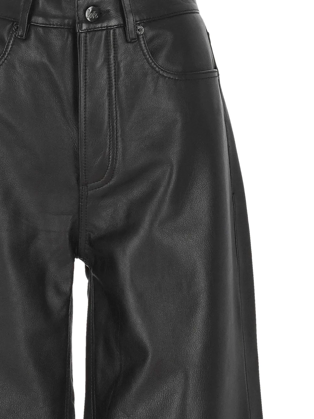 LOIS JEANS five-pocket leather trousers Zwart
