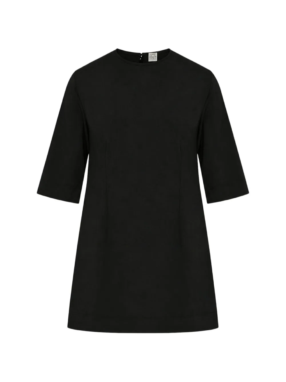 TOTEME flared short-sleeve top Zwart
