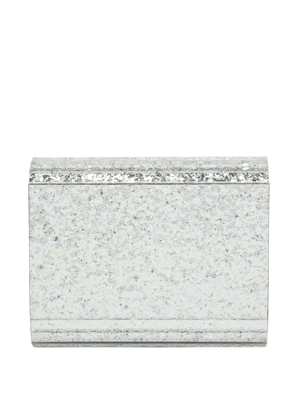 Jimmy Choo Candy champagne coarse glitter acrylic clutch bag Zilver