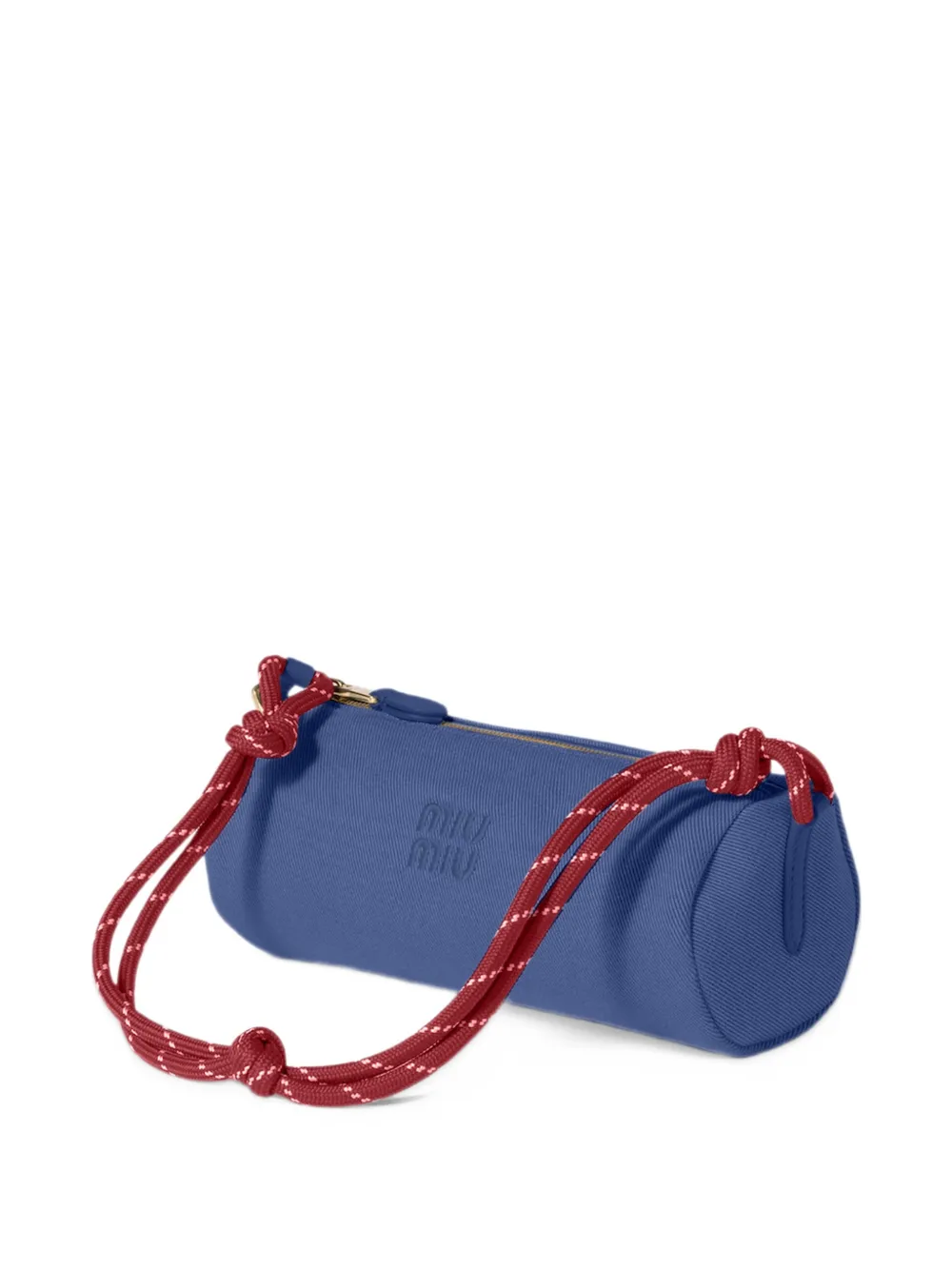 New Balance x Miu gabardine logo-embroidered shoulder bag Blauw