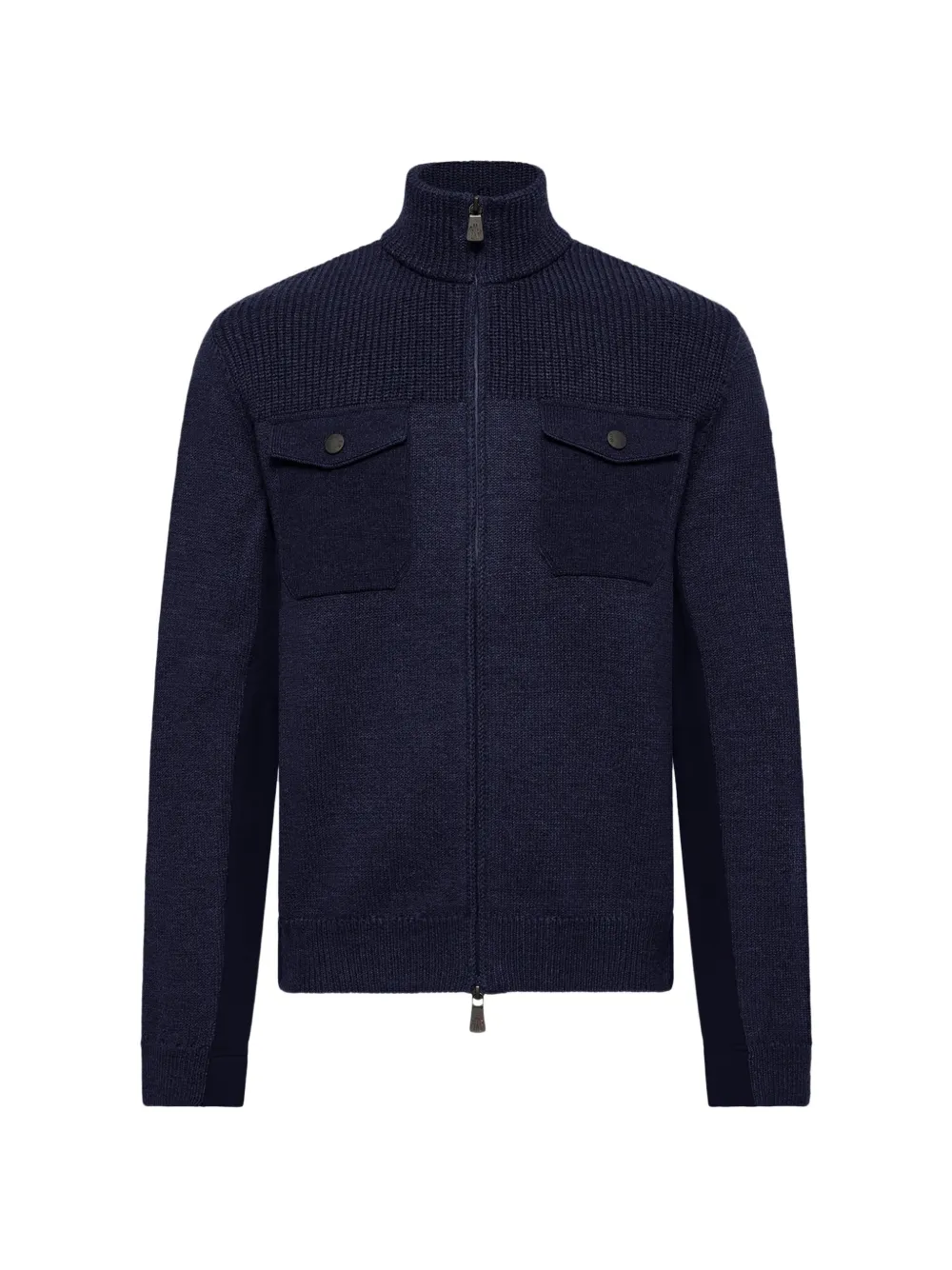 Moncler Grenoble zip-up panelled sweater Blauw
