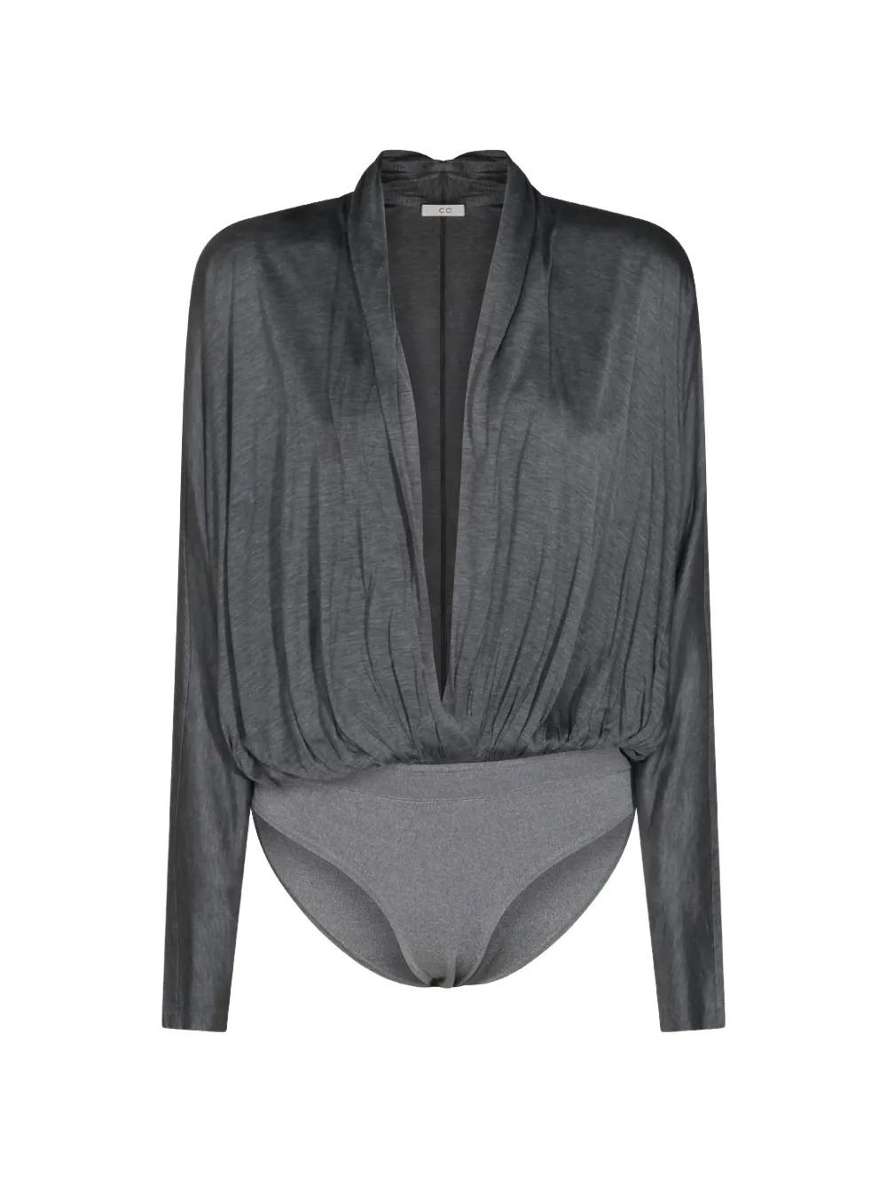CO COLLECTION draped long-sleeve bodysuit - Grey