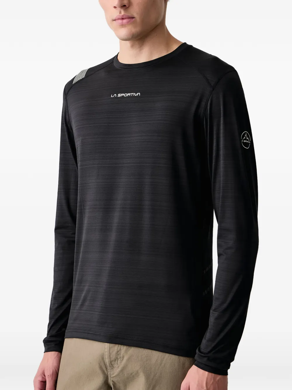 La Sportiva logo-print long-sleeved T-shirt Zwart