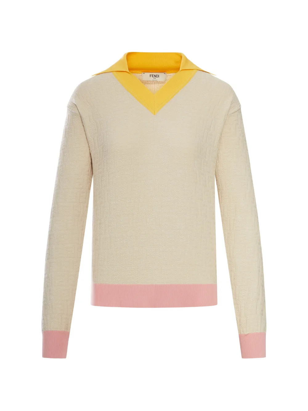 FENDI light beige cotton and silk jumper