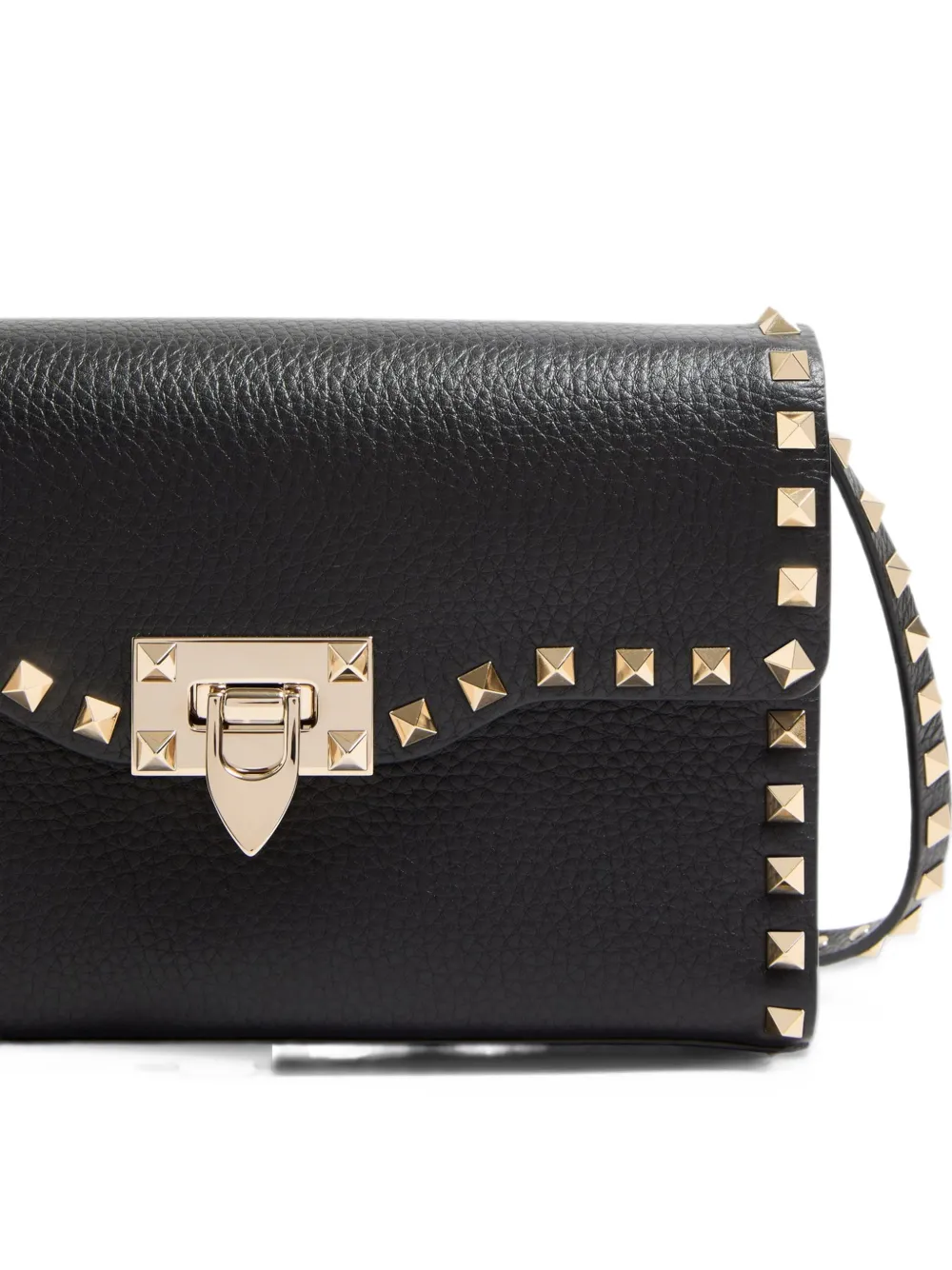 Valentino Garavani Small Rockstud grainy-calfskin crossbody bag Zwart
